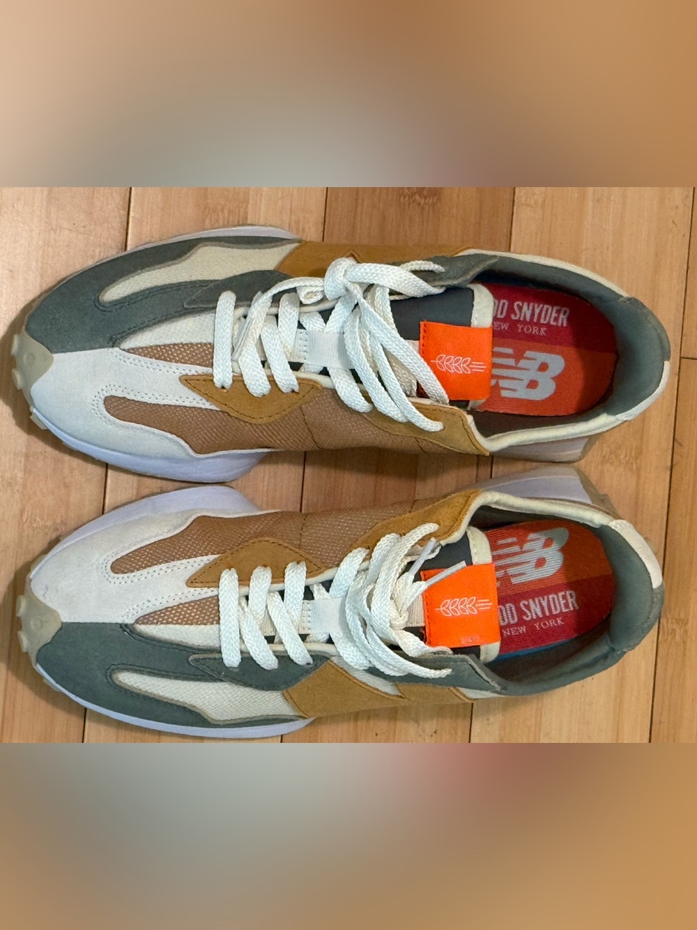 New Balance x Todd Snyder 327 Sneakers Wheat & Cream Farmers Market Pack - Picture 8 of 8